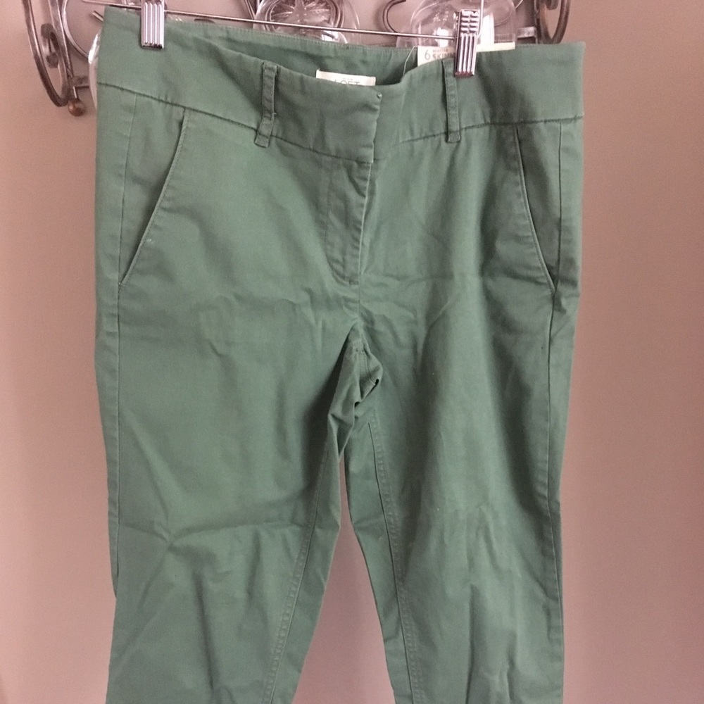 Ann Taylor Loft NWT Marisa slim green pants Sz 6